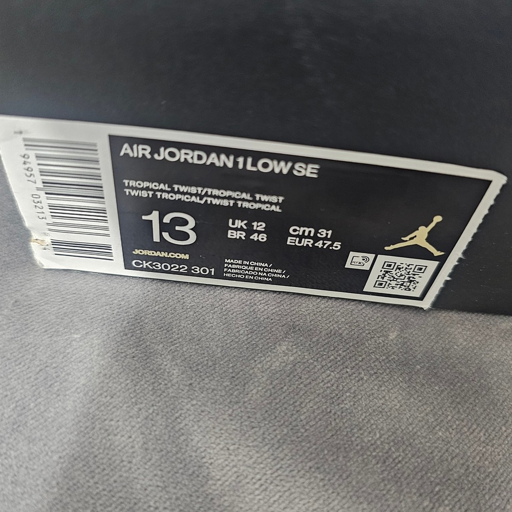 Air Jordan 1 Low SE Tropical Twist Mens 13 Black Turquoise - Picture 10 of 10